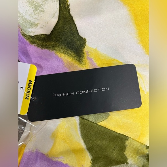 French Connection Long Shirt Dress Multicolor Abstract Print Size M NWT - Picture 7 of 10